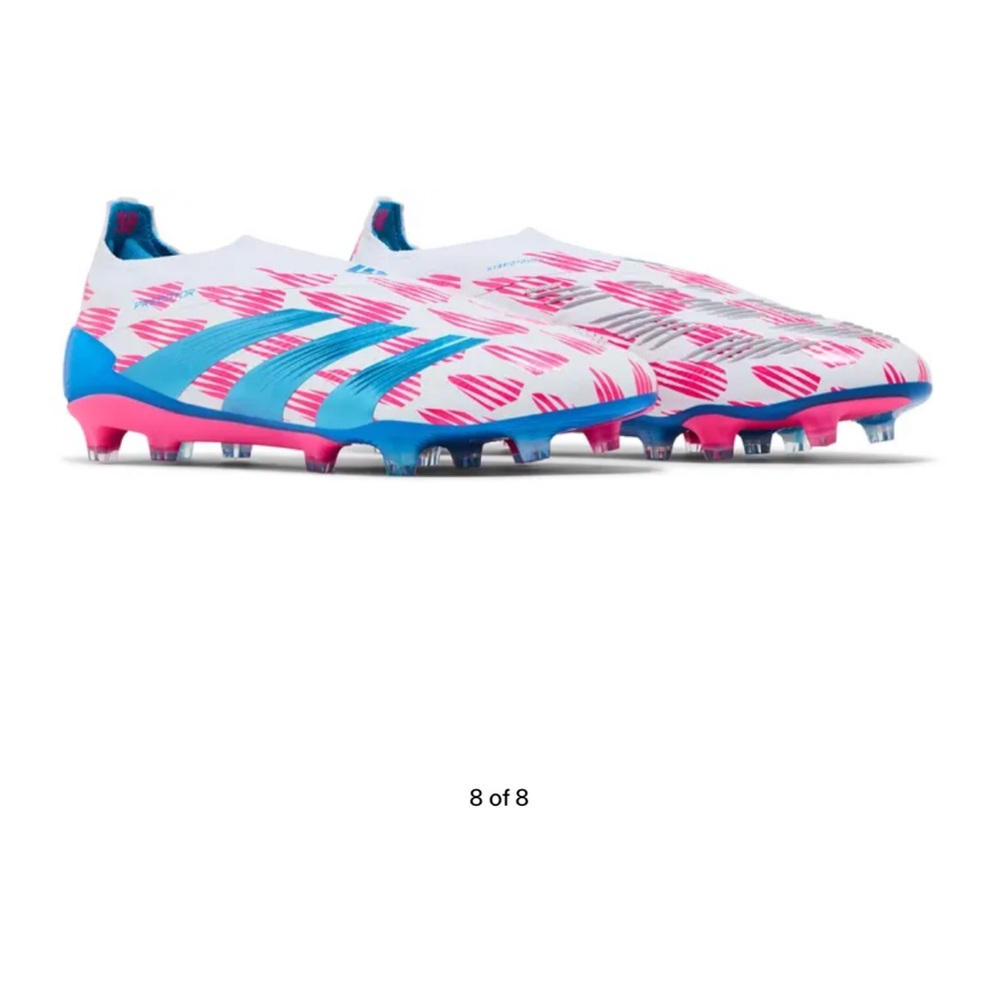 Adidas Predator Elite Laceless FG solar blue/solar pink soccer cleats Size 8 1/2